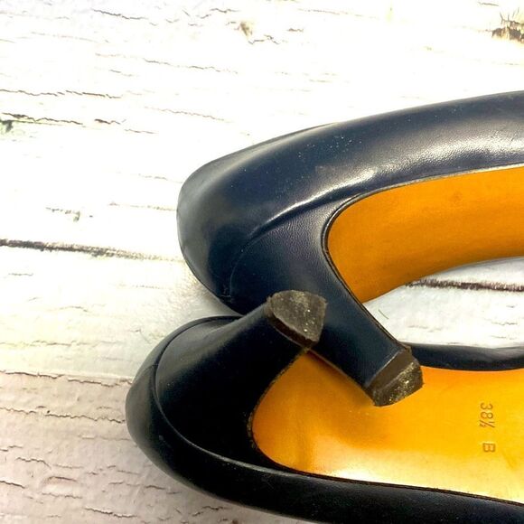 🌷Gucci 🌷Authentic Vintage Navy Blue Gold Gem Heel Leather Pumps From Italy 🇮🇹 - Picture 8 of 8